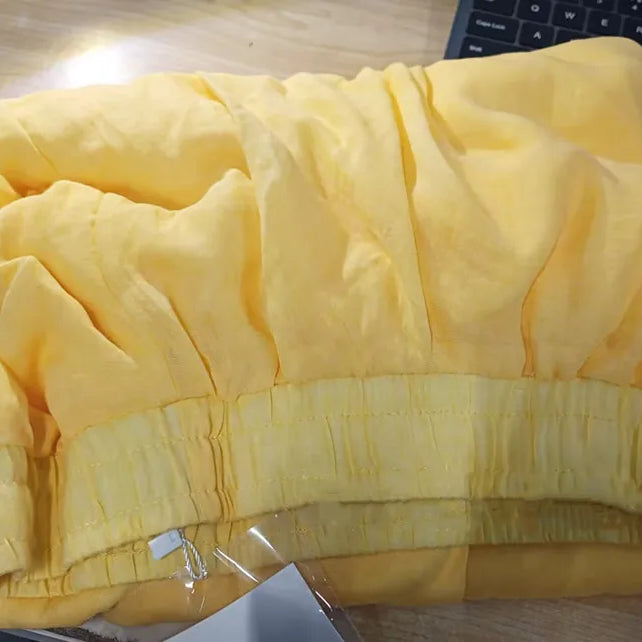 Fashion Cotton Linen Clothes Women Skirts Maxi Y2k Elegant Beach Saia Ropa Mujer Casual Vestido Boho Long Skirt Faldas Harajuku yellow