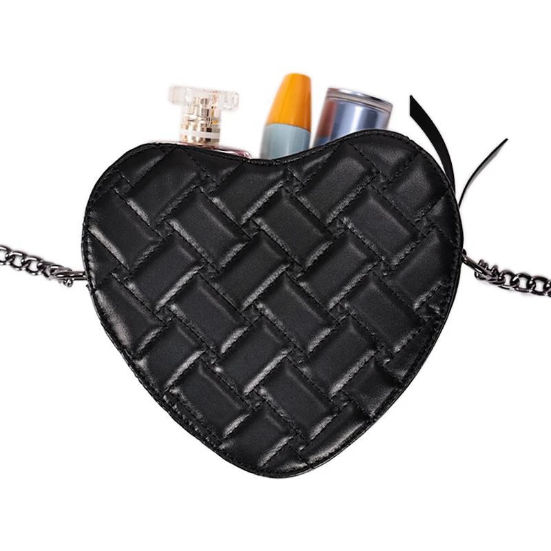 Women's heart-shaped color bump stereo shoulder bag