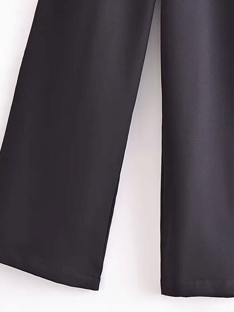 TRAF 2024 New Summer Women Elegant Solid Ruffle Sexy White Jumpsuits Fashion Long Jumpsuit with Belt