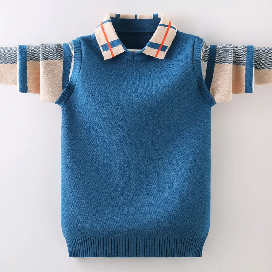 Winter Children's Clothing Boy's Clothes Pullover Knitting Sweater Kids Clothes Cotton Products Keep Warm Boy Sweater 1 pc 1