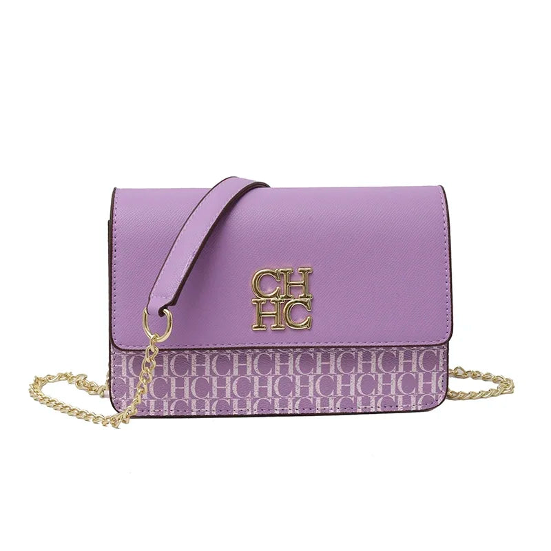 CH Pure Color Design Classic Ladies Crossbody Bag Fashion Luxury Brand Multi Embossed Ladies Handbag Ladies Shoulder Bag CHHC-5-PURPLE