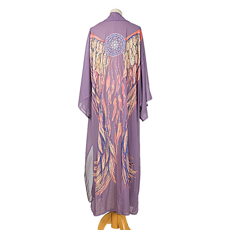 Wings Cover-ups Beach Long Boho Kaftan Dress Kimono Mujer Pareos De Playa 1773 6 One Size