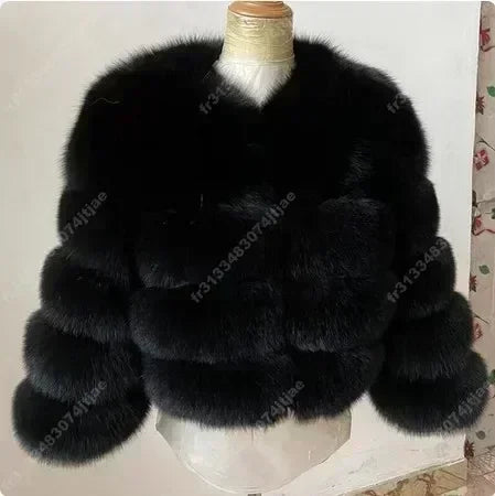 NEW Long Sleeve Faux Fur Coat 2025 Winter Women Fashion Thick Warm Fuzzy Coat Outerwear Female Gray/Black Fake Fur Jacket black