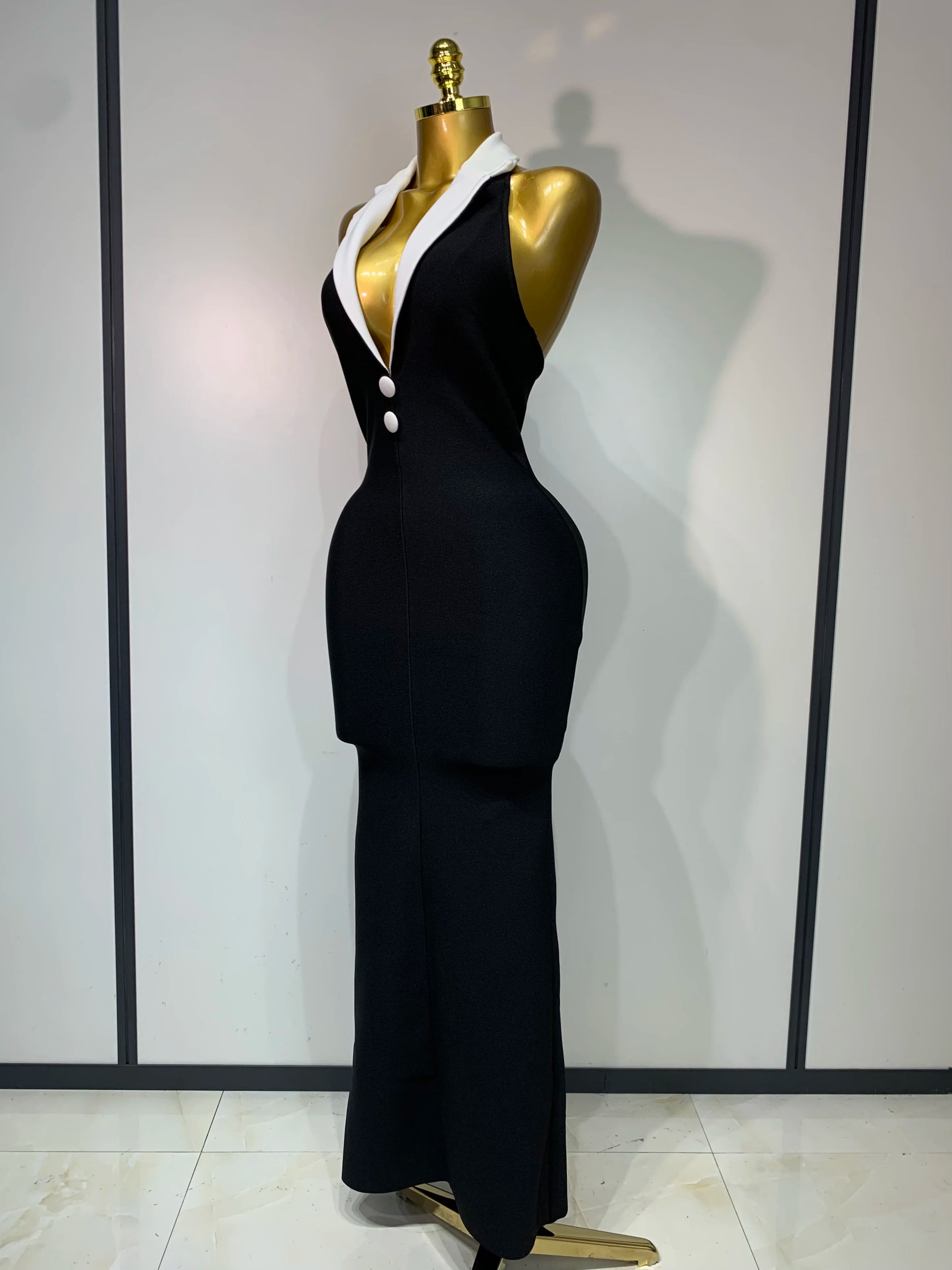 Sexy Halter Backless Maxi Dress For Women Celebrity Elegant Gown Sleeveless Bodycon Club Birthday Evening Party Wedding Dresses