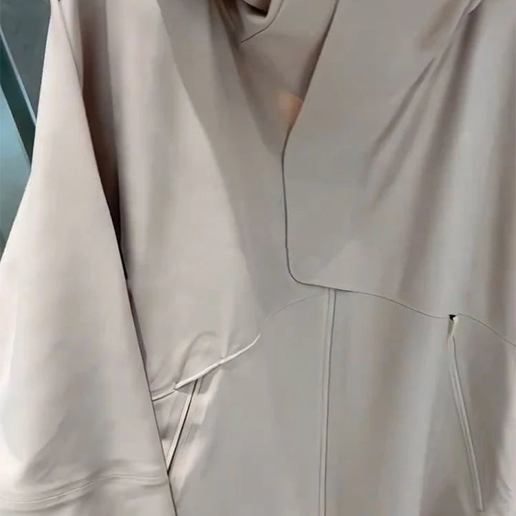 Lautaro-Waterproof Windproof Jacket for Women, Windbreaker with Hood, Zipper, Long Sleeve, Luxury Designer Clothing, Spring 2025