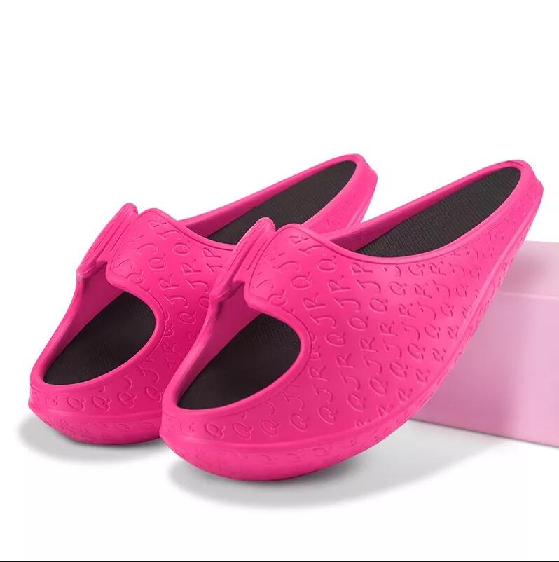 Women's Slippers Body-shaping stretched Summer Shoes Fitness Slides Shoe Female EVA Lose-weight Sandals Rocking Slipper Rose Red