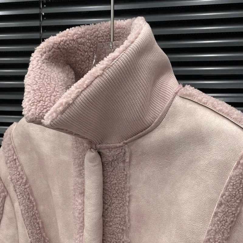 Autumn Winter New Fashion Fur-Lined Thickened Short Coat Patchwork Short Skirt Two-Piece Set For Women 11A07782