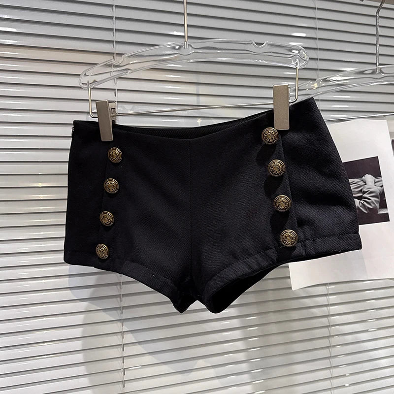 Winter New Fashion Backless Velvet Halter Backless Vest For Women Double-Breasted Short Pants Female Trend 11A07681