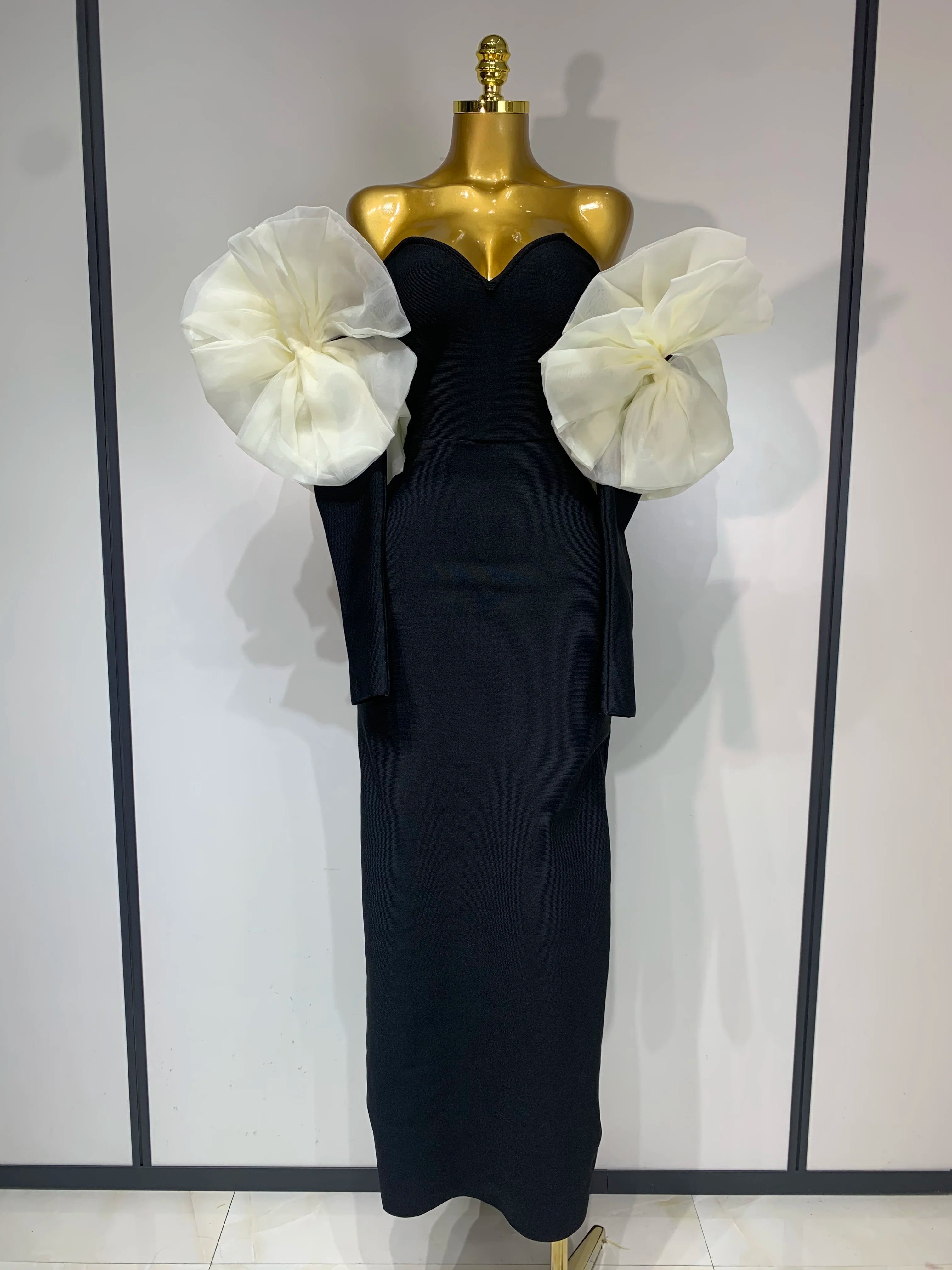 Women Sexy Off Shoulder Bodycon Bandage Dress 2025 Long Sleeved Celebrity Elegant Backless Dress Luxury Birthday Dresses black