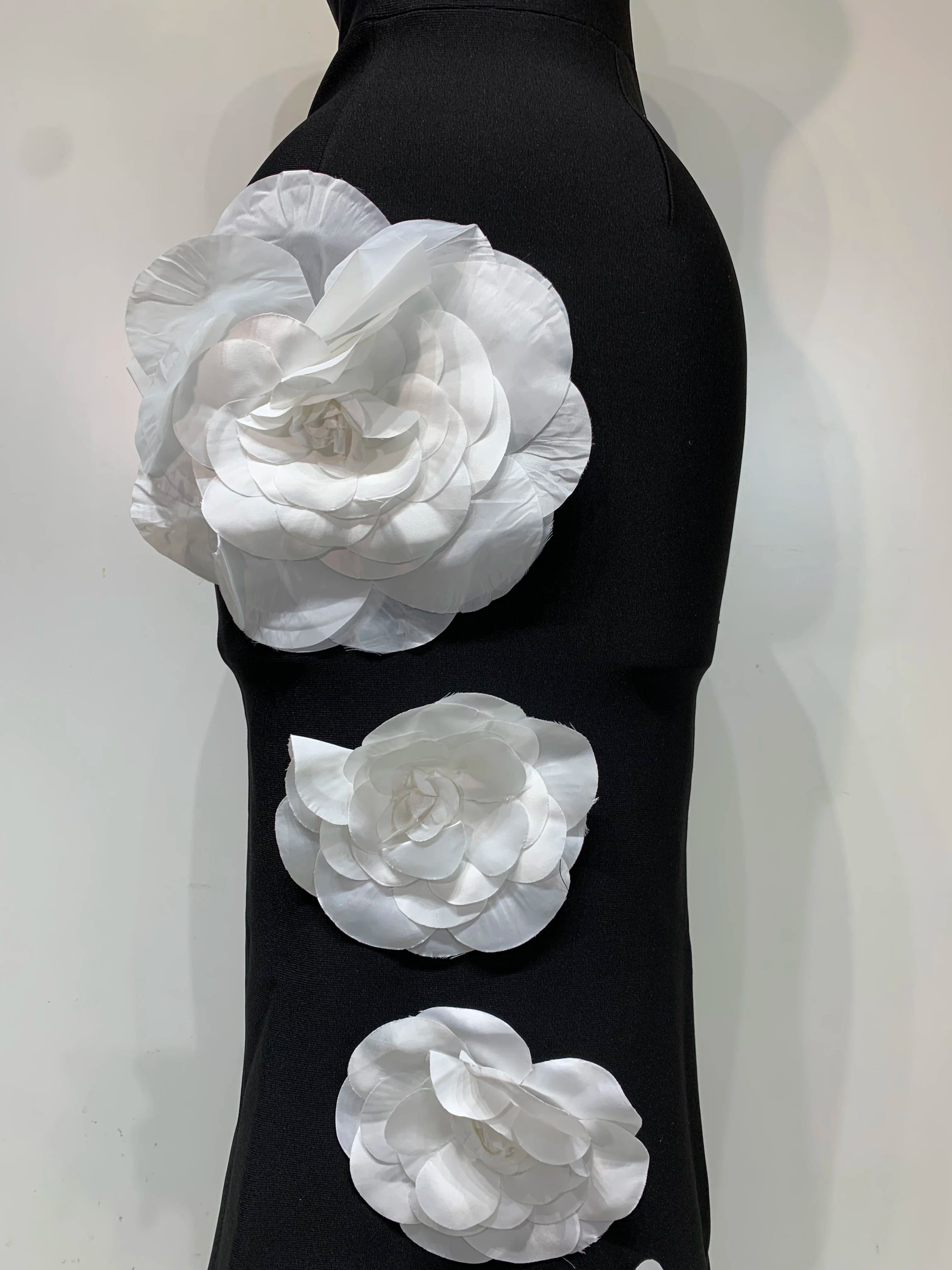 Women Sexy Strapless Backless Flower Maxi Long Bandage Dress 2025 Knitted Celebrity Elegant Evening Club Party Birthday Dresses