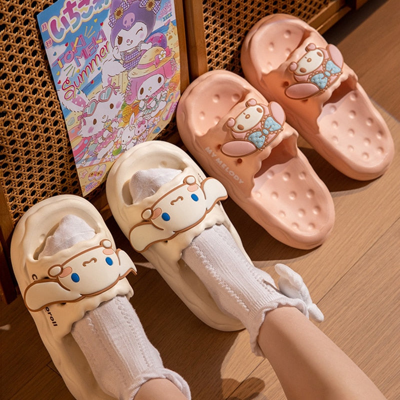 Sanrio Anime Kawaii Kuromi Cinnamoroll Slipper Cute Cartoon My Melody Summer Eva Soft Soled Home Non-Slip Sandals Creative Gifts