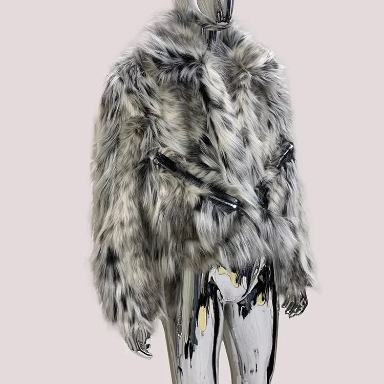 Lautaro Autumn Winter Short Colorful Multicolored Thick Warm Hairy Faux Fox Fur Coat Men Luxury Designer Clothes Fluffy Jacket