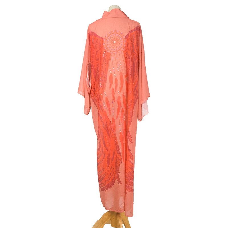 Wings Cover-ups Beach Long Boho Kaftan Dress Kimono Mujer Pareos De Playa 1773 5 One Size