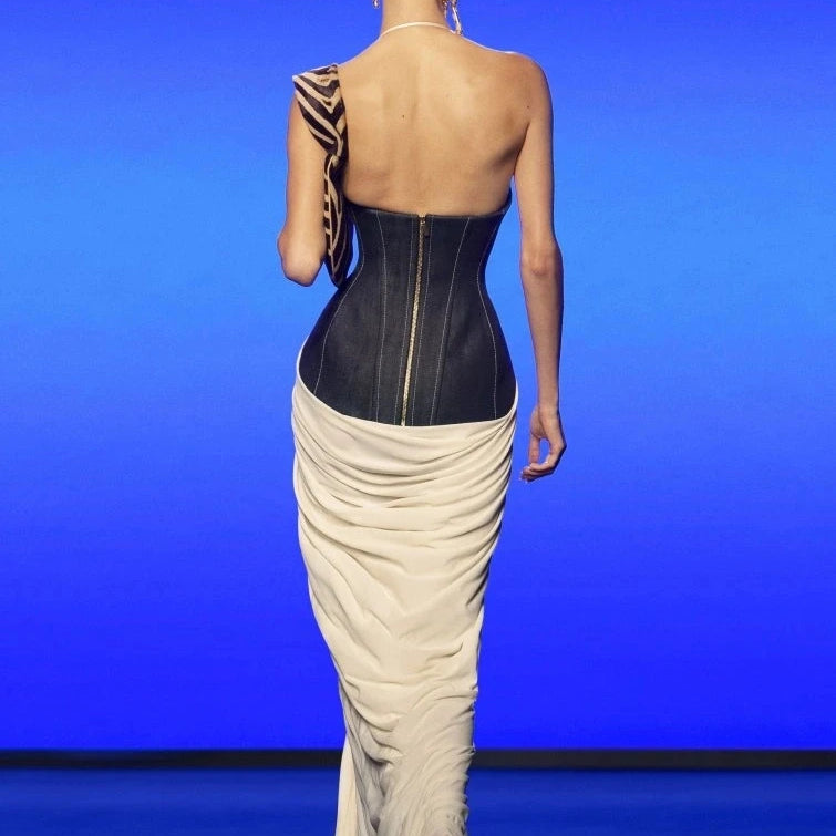 2025 New Runway Women Sexy Halter Backless Off the Shoulder Bodycon Tunic Dress Celebrity Evening Party Red Carpet Outfit