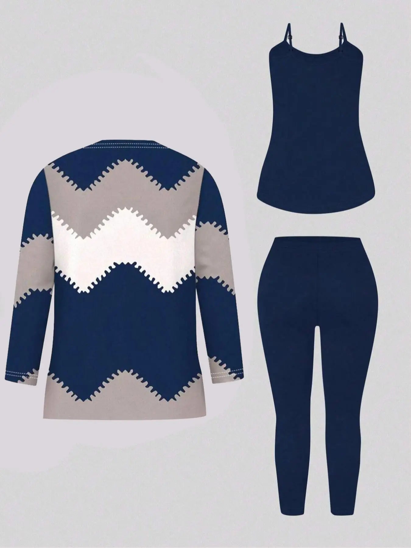 Plus Size 1XL-5XL Women Three-Piece Outfit Tie Dye Top Solid Color Tank Top Elastic Waist Pants Set Women Casual Summer Clothes