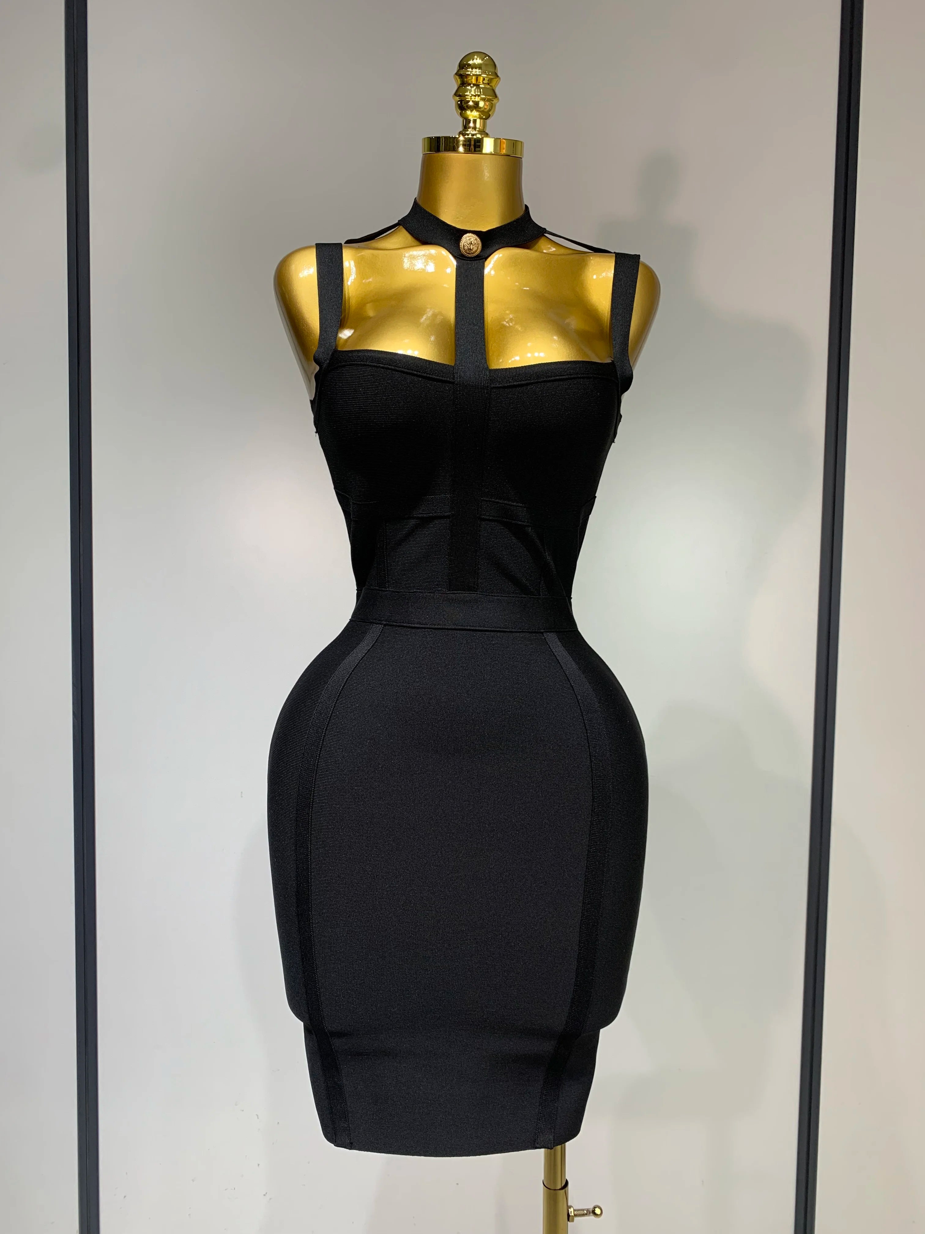 Sexy Mini Bodycon Club Party Dress Women Spaghetti Strap Bandage Dresses Short Slim Elegant Evening Party Birthday Dresses black