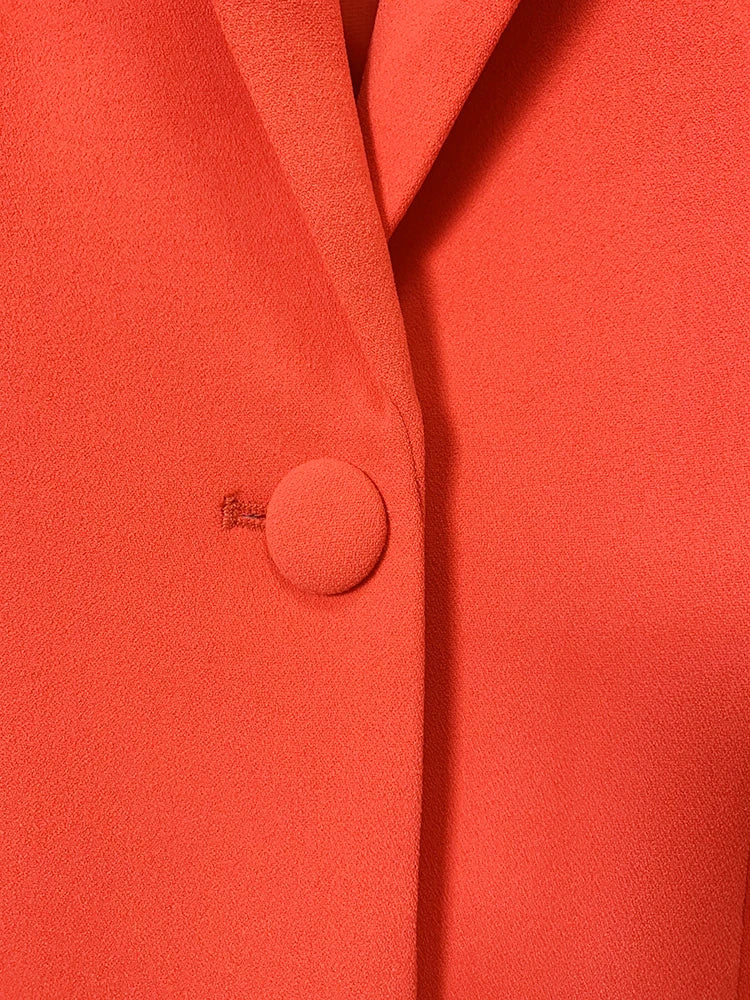 HIGH STREET Newest Spring Designer Career Fashion Suit Set Women's Single Button Slim Fit Blazer Flare Pants Suit Two Pcs