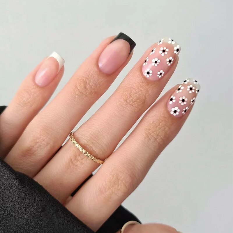 Purple Love Heart Leopard Print Wearable Nail Art Glossy Pink Fake Nails Finished False Nails Short Press on Nails with Glue MT872JP1829