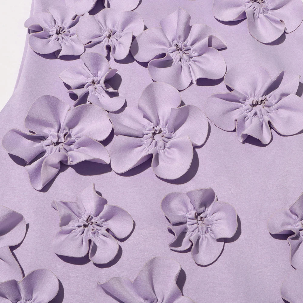 Patchwork Appliques Chic Dress For Women Stand Collar Sleeveless High Waist Spliced Lace Up Elegant Dresses Female