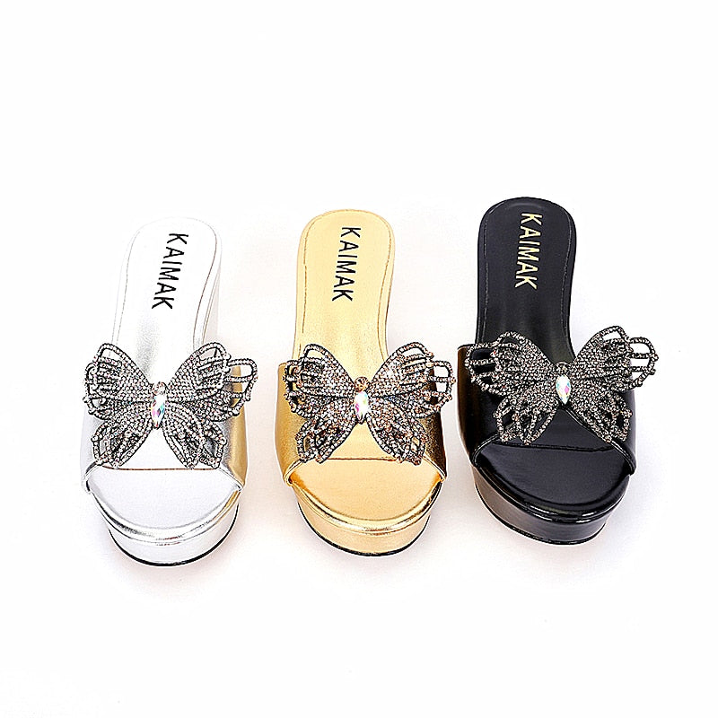 Wedding Shoe Bag Set Women Diamond Crystal Fashion Slippers Summer Italian Design Suitable for Birthday Party Wedding Wholesale