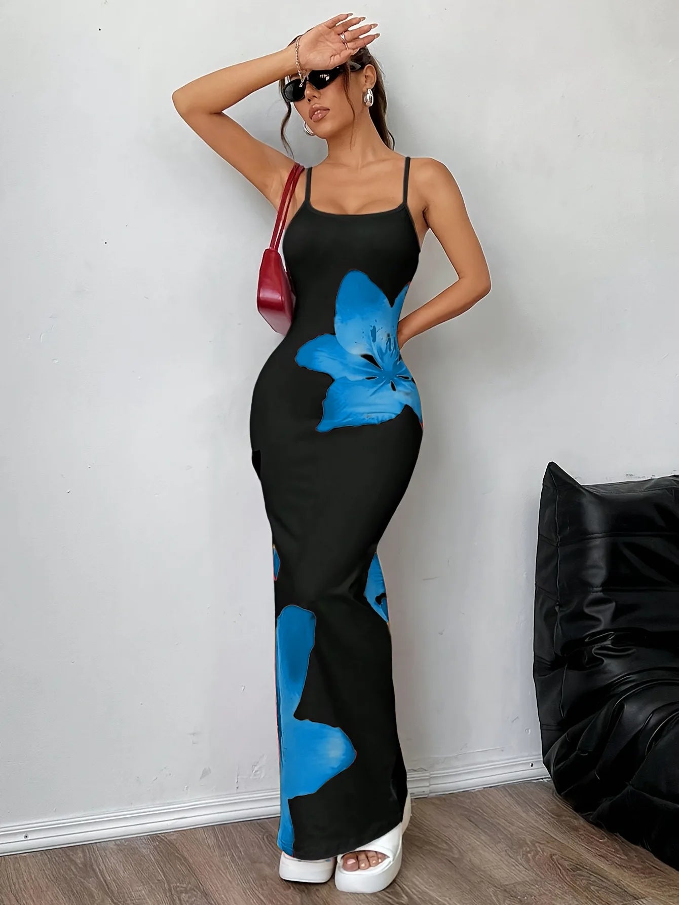 CM.YAYA Summer Women Sleeveless Strap O-neck Sexy 2024 Summer Long Evening Dress Knit Ribbon Night Club Party Maxi Dresses as picture 14