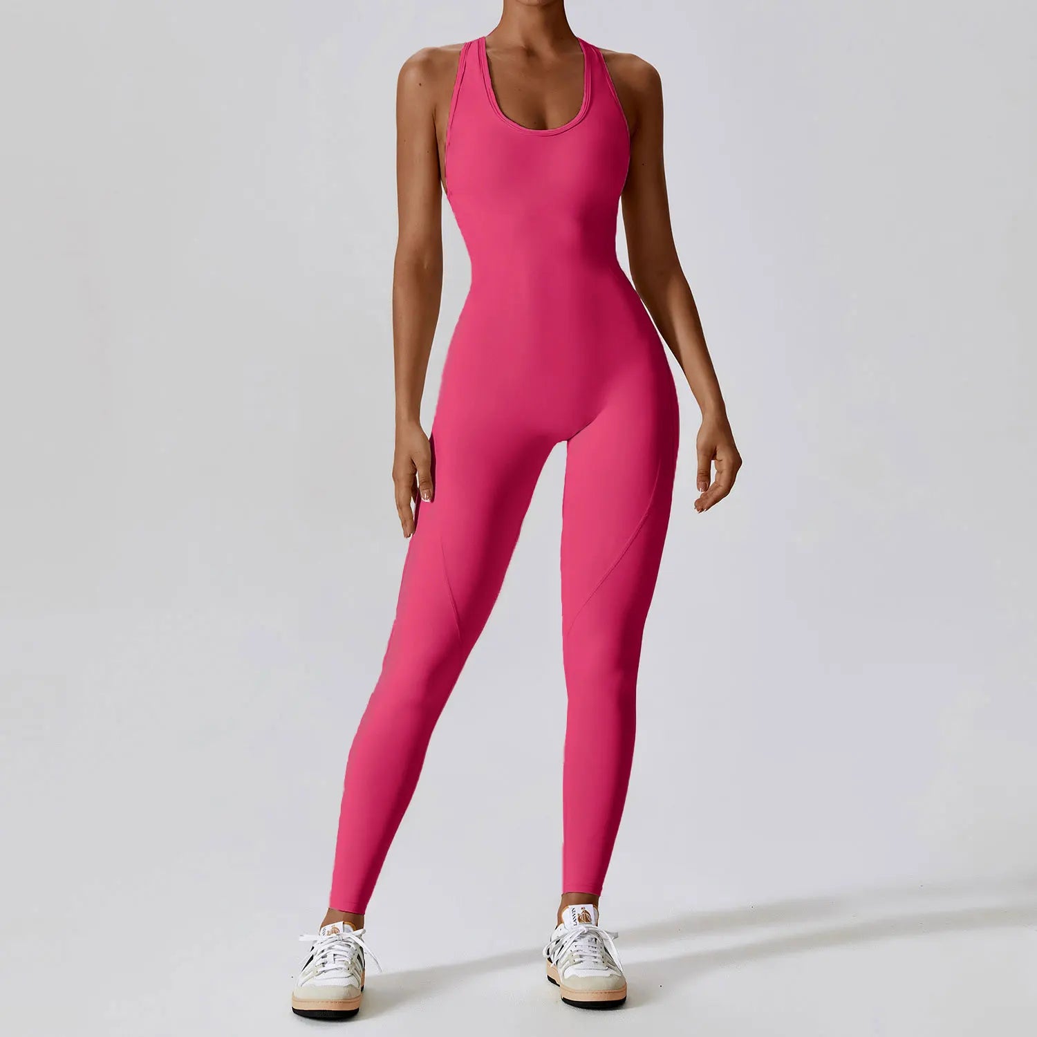 NCLAGEN GYM Romper Backless Set Fitness Bodysuit Siamese Sportswear Women Jumpsuit Buttery-Soft One-piece Playsuit Yoga Suit Dragonfruit Pink