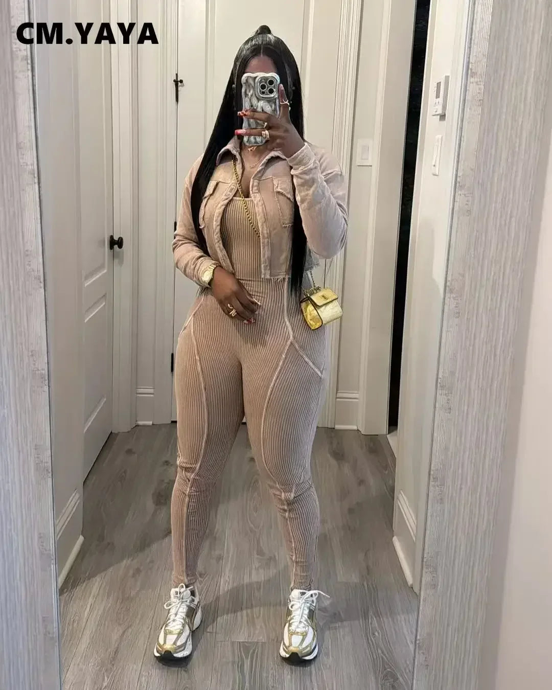 Fashion Women's Set Washed Knitted Long Sleeve V-neck Coats+pencil Jumpsuits Active Two 2 Piece Set Outfits Tracksuit