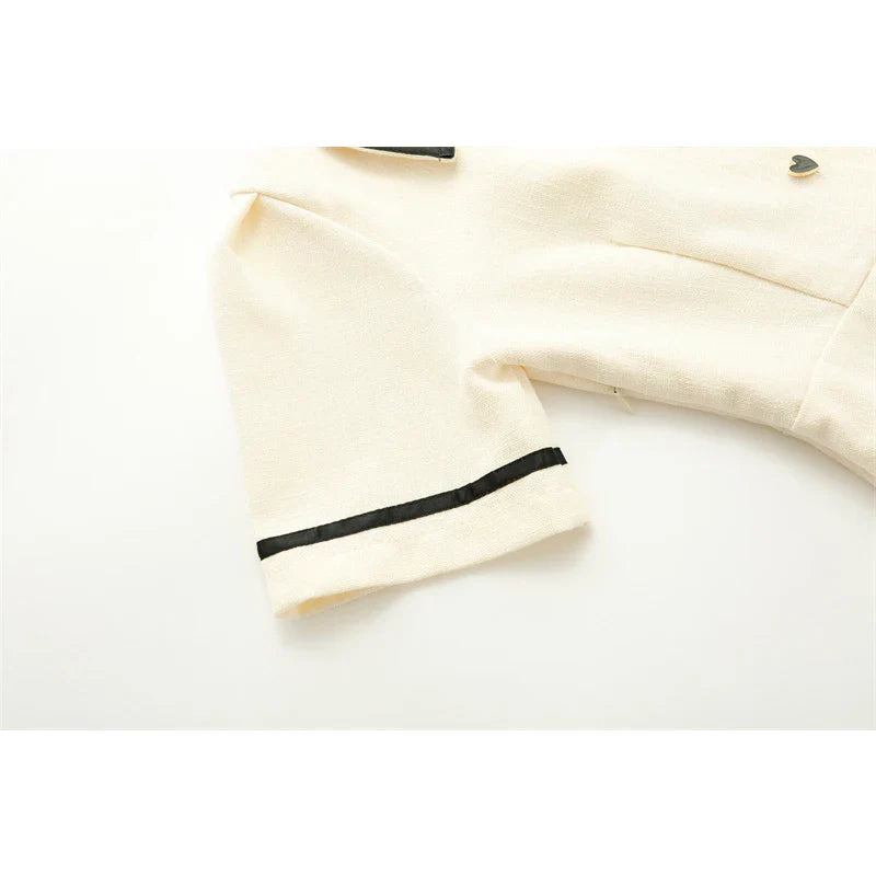 Women's Summer Puff Sleeves Turndown Collar Polo Shirt Dress French Cute Classic Preppy Style Golf Tennis Mini Dresses Y2K