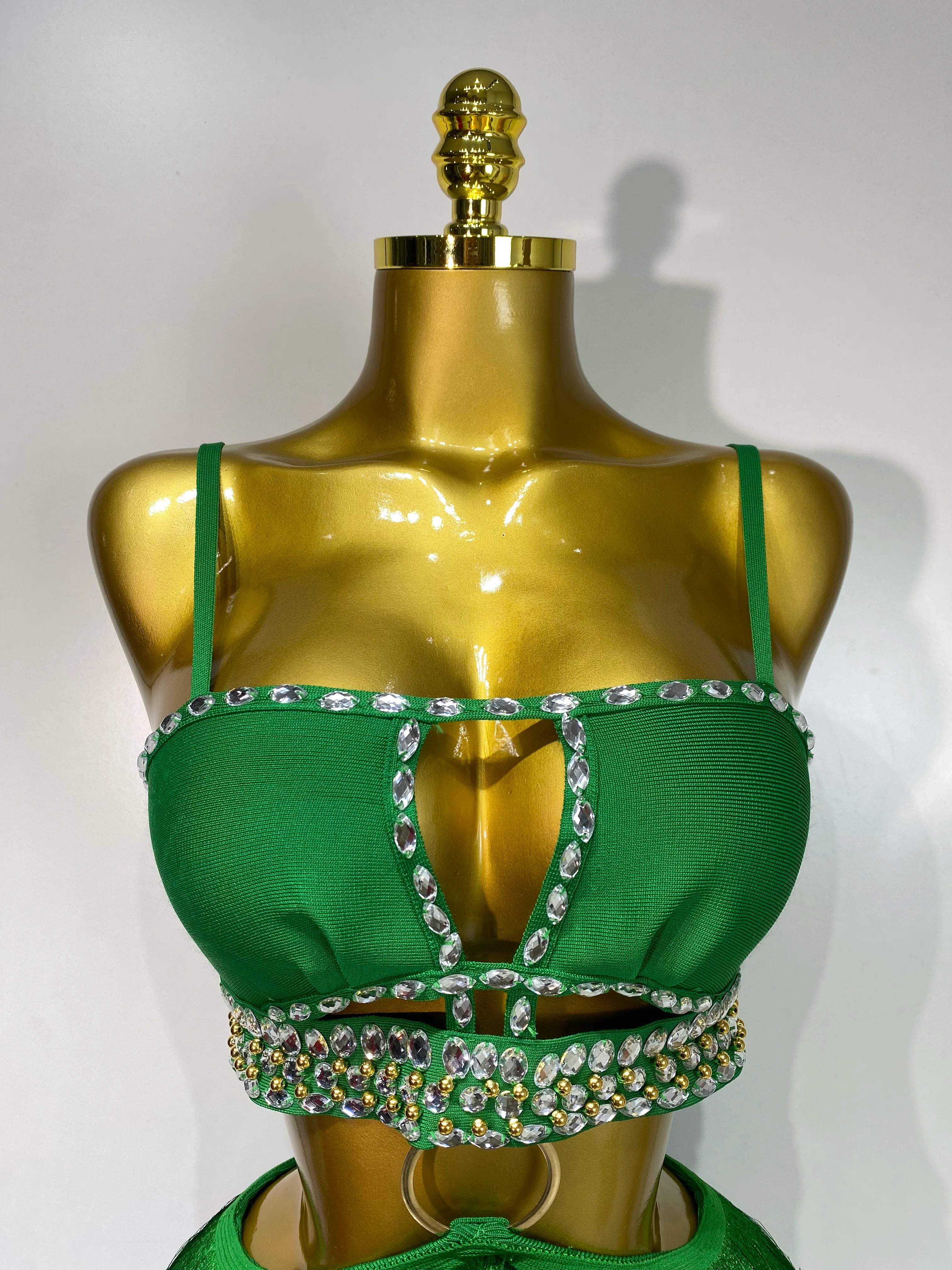 Sexy Sling Backless Dress Women Green Bodycon Bandage Dress 2025 Celebrity Elegant Evening Club Luxury Birthday Party Dresses