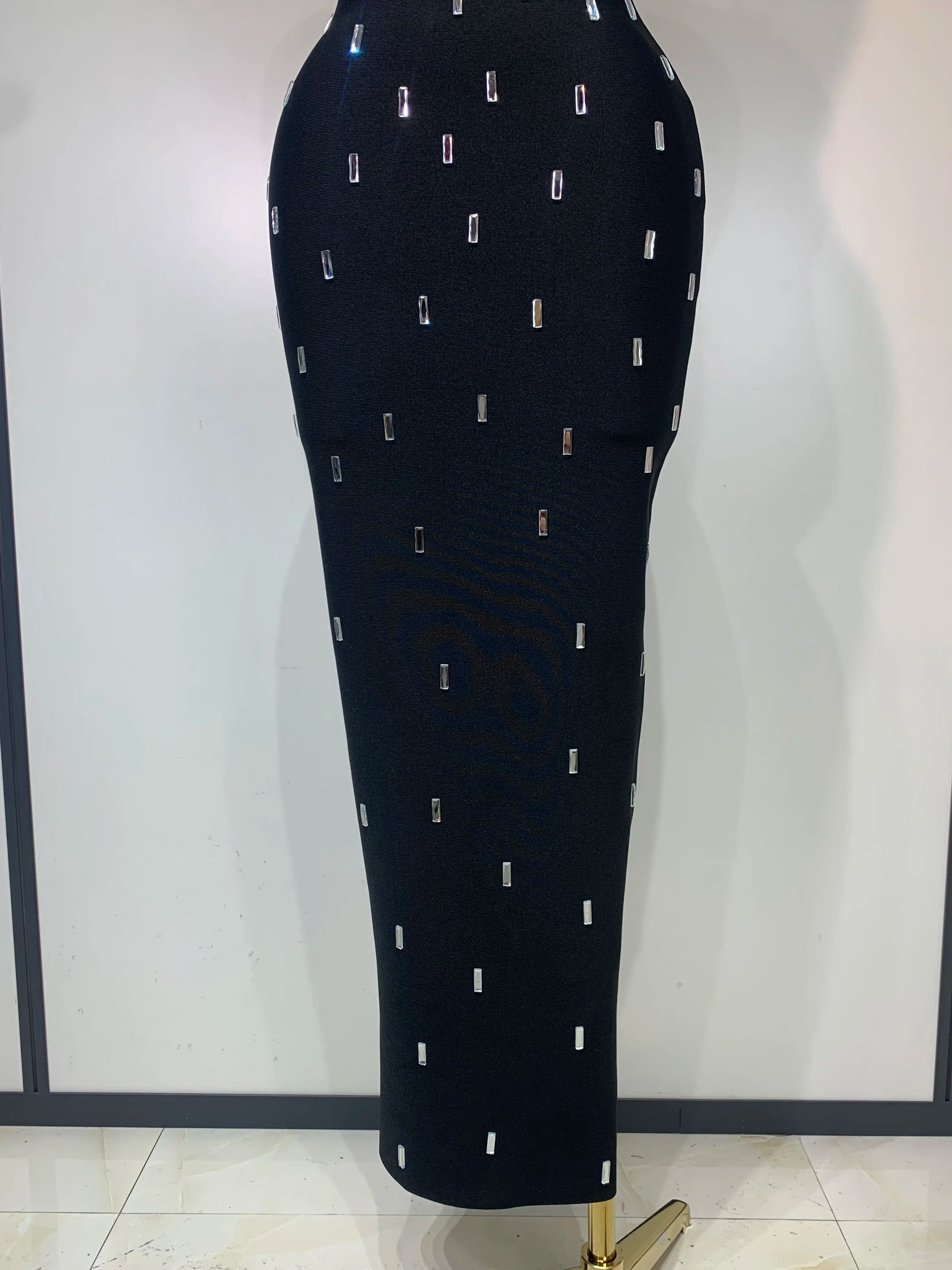 Fashion Sexy Strapless Bodycon Bandage Dress Luxury Rhinestone Celebrity Elegant Evening Prom Gown Birthday Wedding Guest Dress