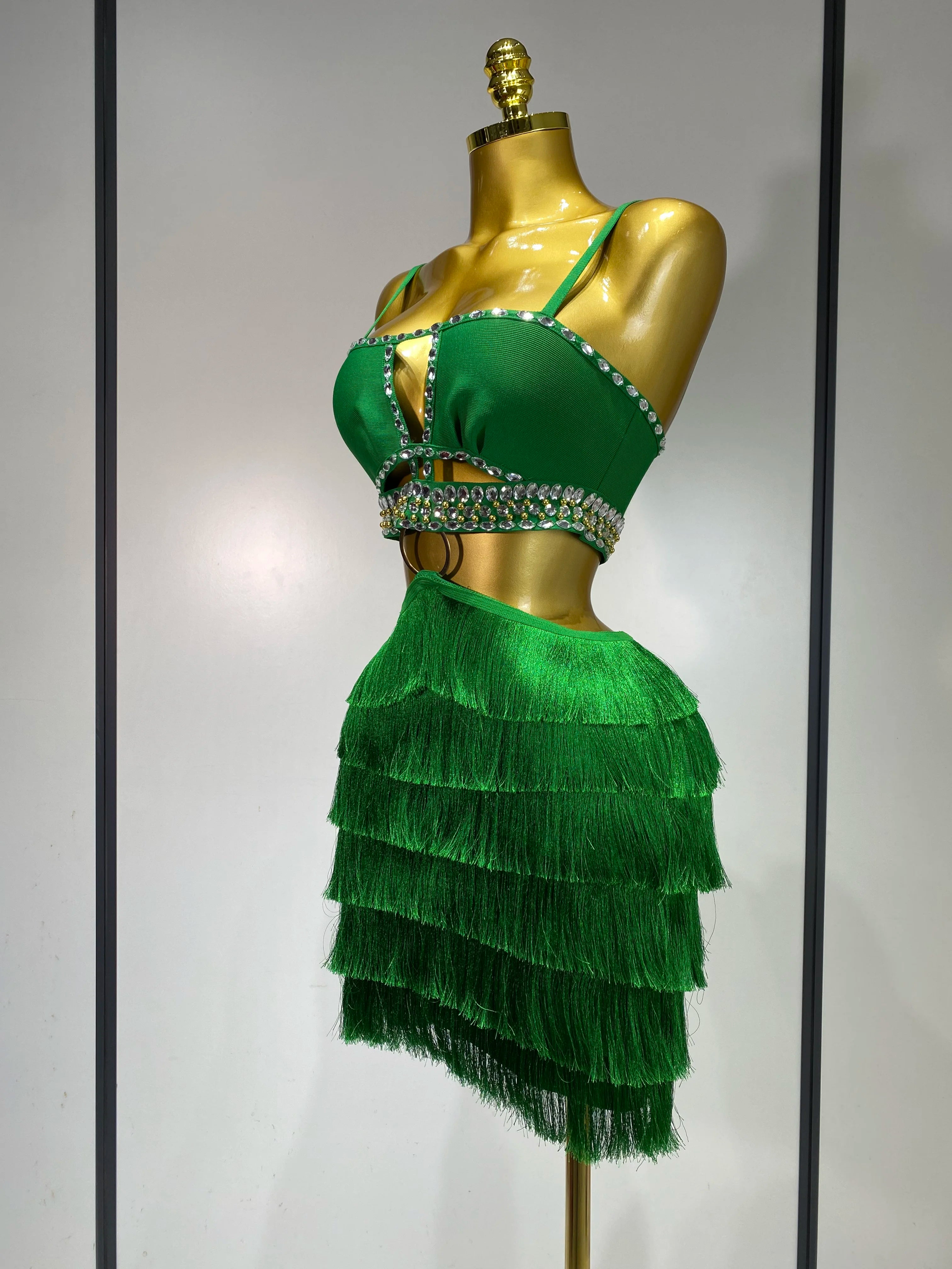 Sexy Sling Backless Dress Women Green Bodycon Bandage Dress 2025 Celebrity Elegant Evening Club Luxury Birthday Party Dresses