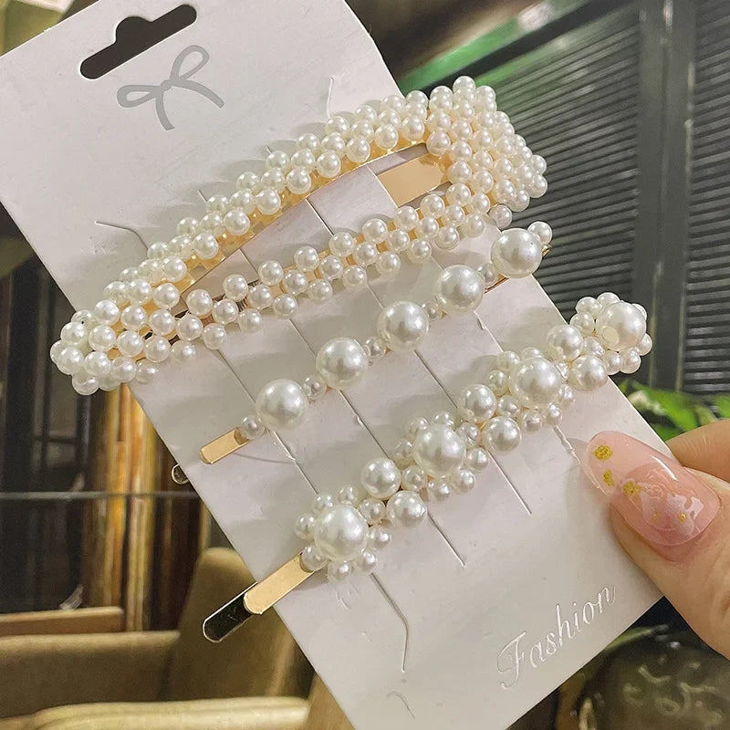Simulated Pearl Hair Clips For Women Korean Women Hairpins Girl Geometric Hair Barrettes Fashion Hairgrip Hair Accessories Set 19