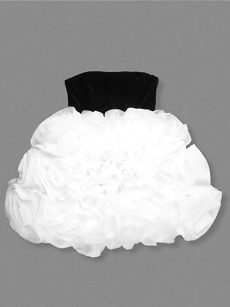 Women Summer Celebrity Sexy Strapless Ruffles Patchwork Ball Mini Gowns Dress 2025 Elegant Evening Party Club Vestido