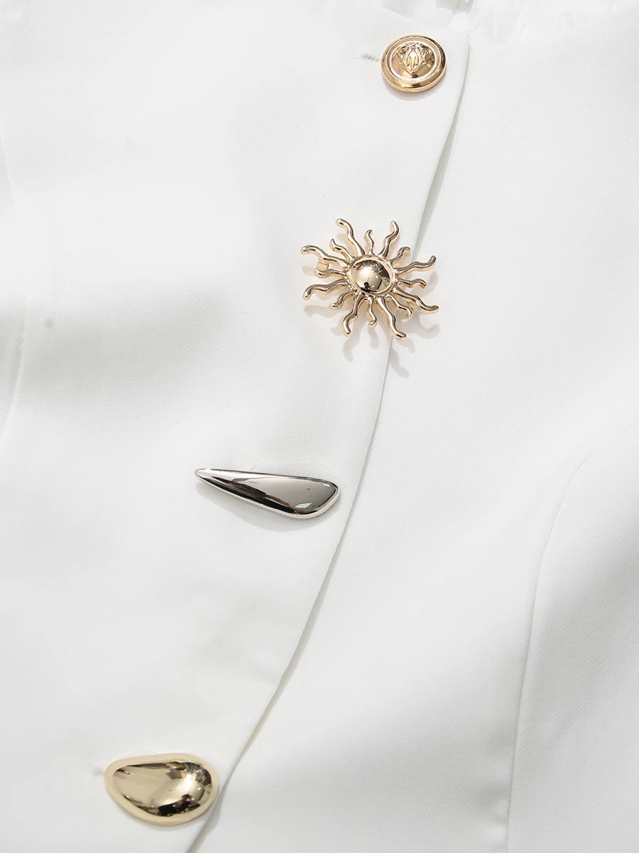 Solid Slimming Split Vests for Women Round Neck Sleeveless Patchwork Irregular Button Fashion Vest Female Clothing