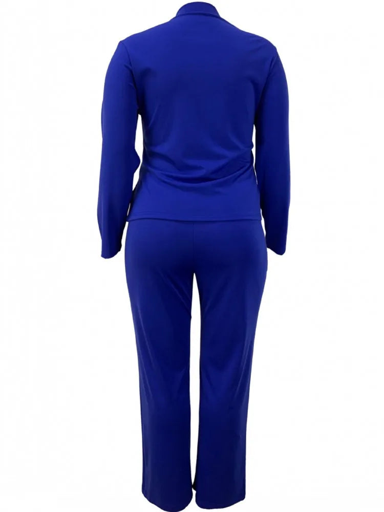 2 Piece Women Sets 2025 Plus Size Spring Autumn Matching Sets Top And Pants Suits Outfits Oversized Clothing