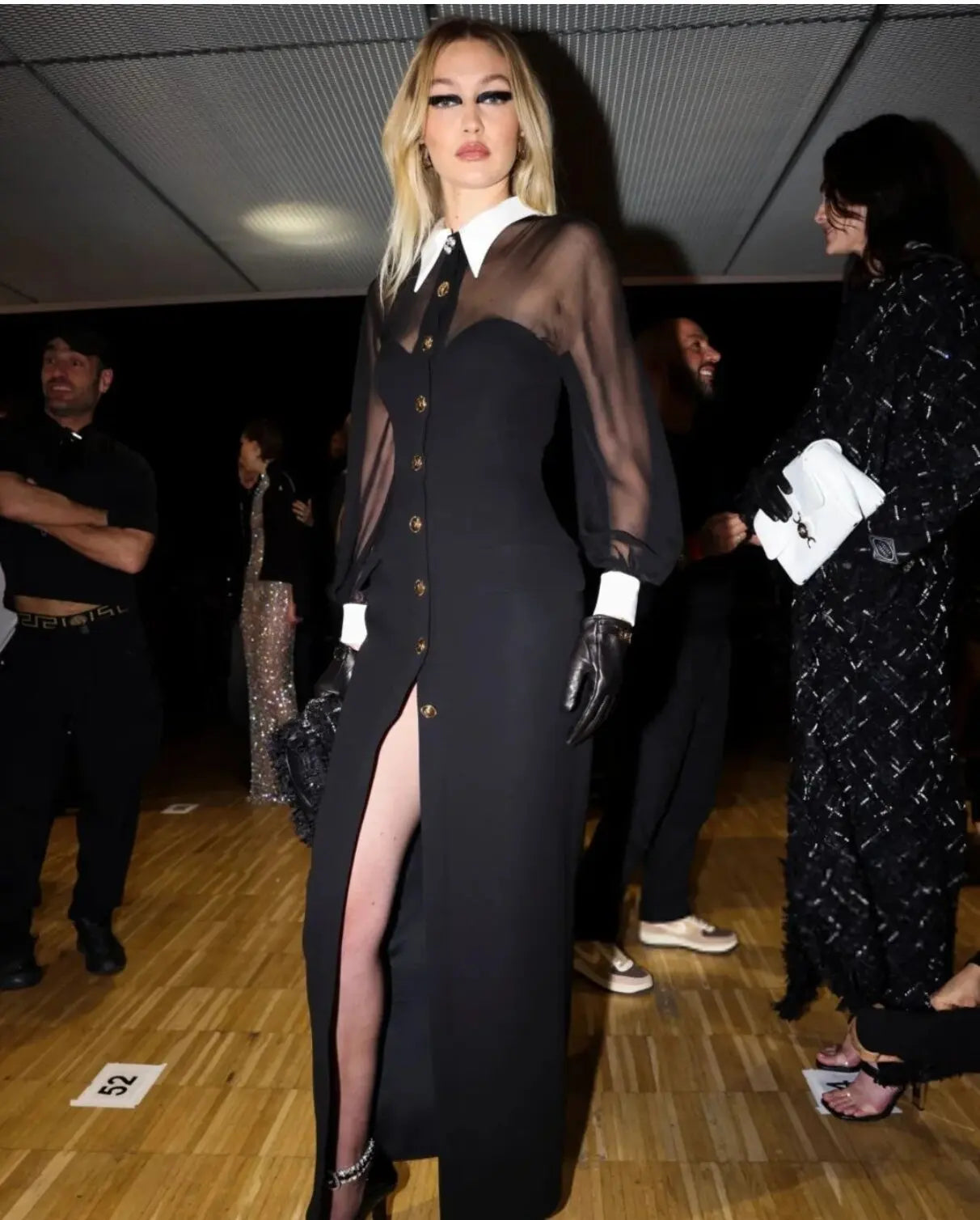 2024 New Spring Women Long Sleeve Mesh Button Bodycon Long Bandage Dress Fashion Runway Celebrate Evening Party Dress