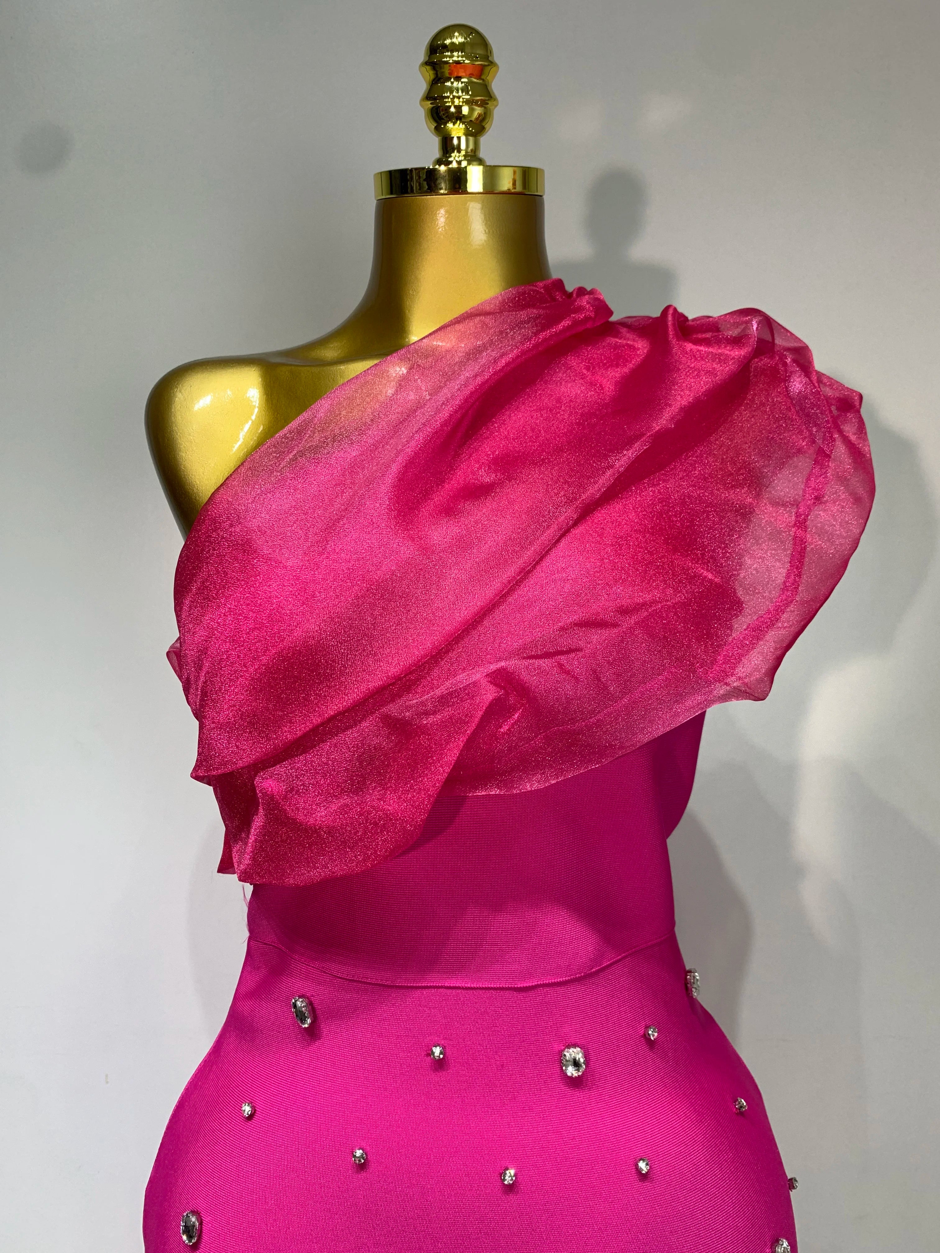 Women Sexy One Shoulder Shinning Crystal Bodycon Bandage Long Dress Celebrate Birthday Elegant Evening Party Club Outfit