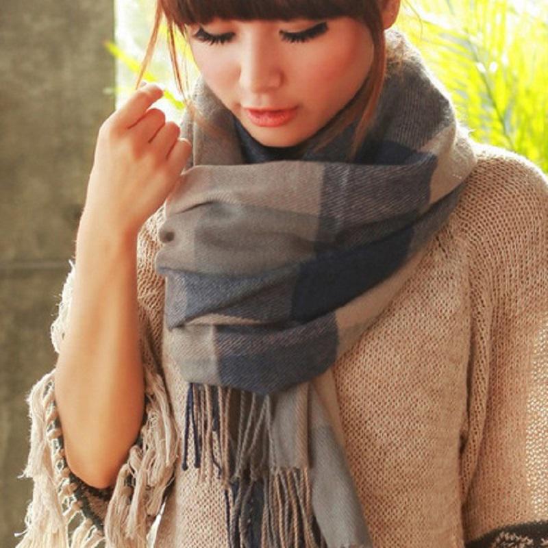 冬の女性の格子模造カシミヤスカーフ秋と冬の厚いファッション暖かいワイルドスカーフショール
