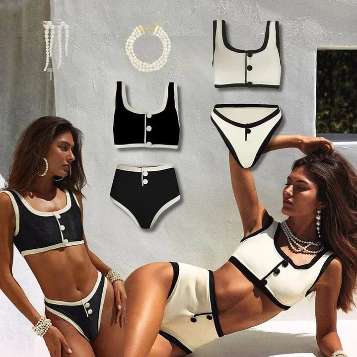 Women's bikini Color Block Sexy Swimsuit Swimwear Summer Vacation Beachwear Luxury Bath suits tankini holiday dress
