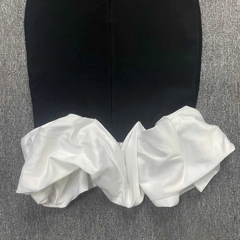 2024 Sexy Women'S Patchwork Draped Design Bandage Dress Spaghetti Strap Sleeveless Bodycon Backless Midi Dress Party Vestidos