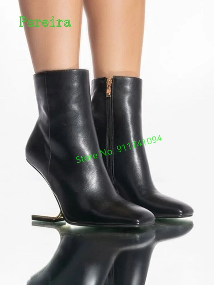 2024 White Ankle Boots Women's New Arrival Matte Leather Pointed Toe Hidden Heel Side Zipper Fashion Ladies Short Boots Autumn