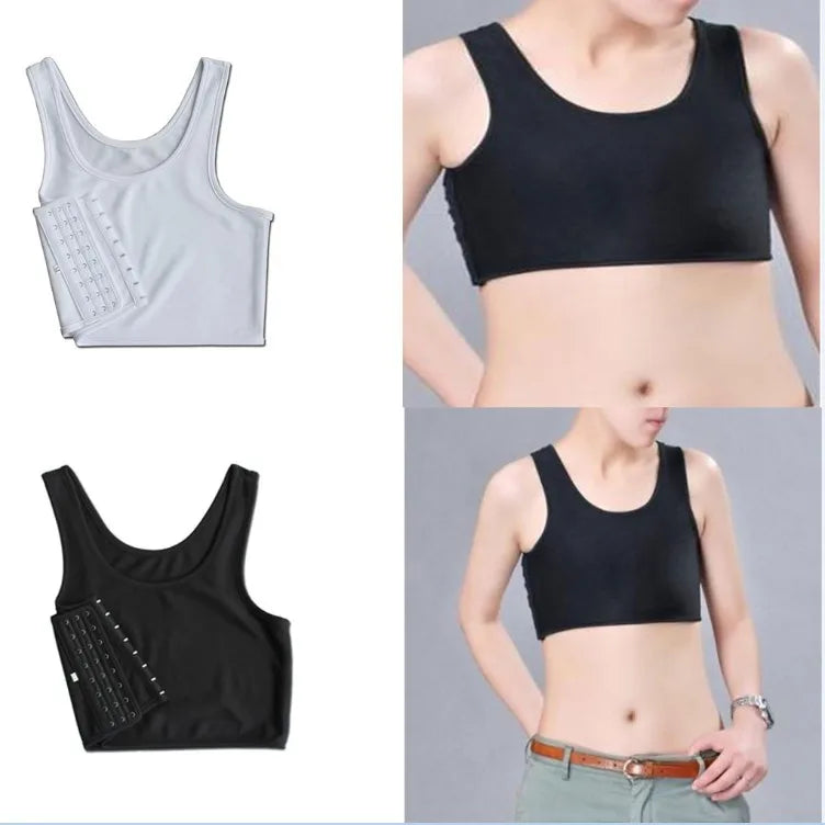 S-XL Flat Breast Binder Les Corset Lesbian Underwear Women Seamless Summer Short Vest Plus Size Tank Top Shaper Bustier