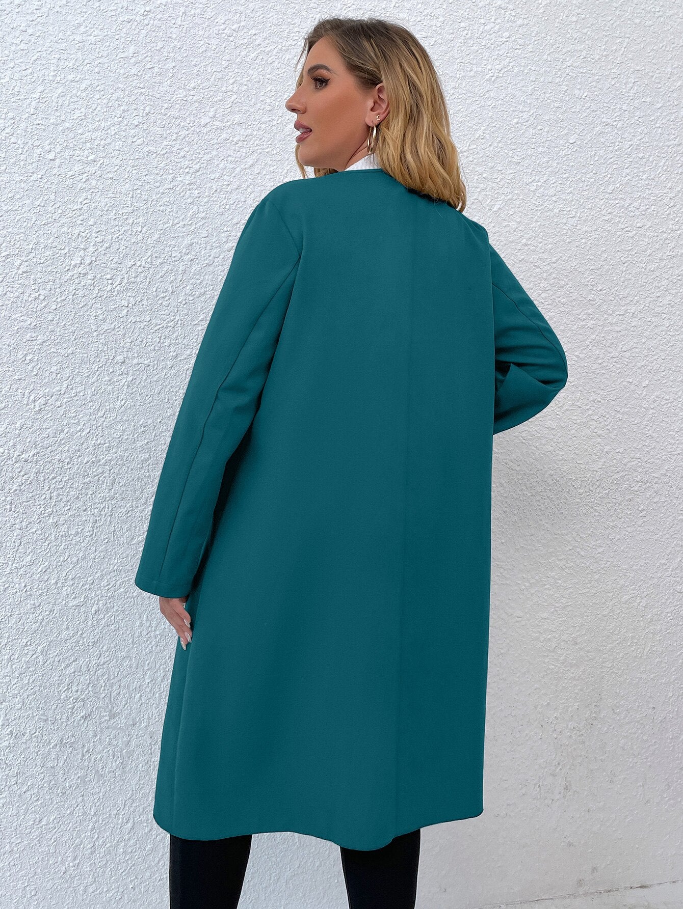 Trench-coat à col rabattu pour femme, veste grande taille 4XL, vêtements solides, coupe-vent élégant pour le bureau, collection automne hiver 2022