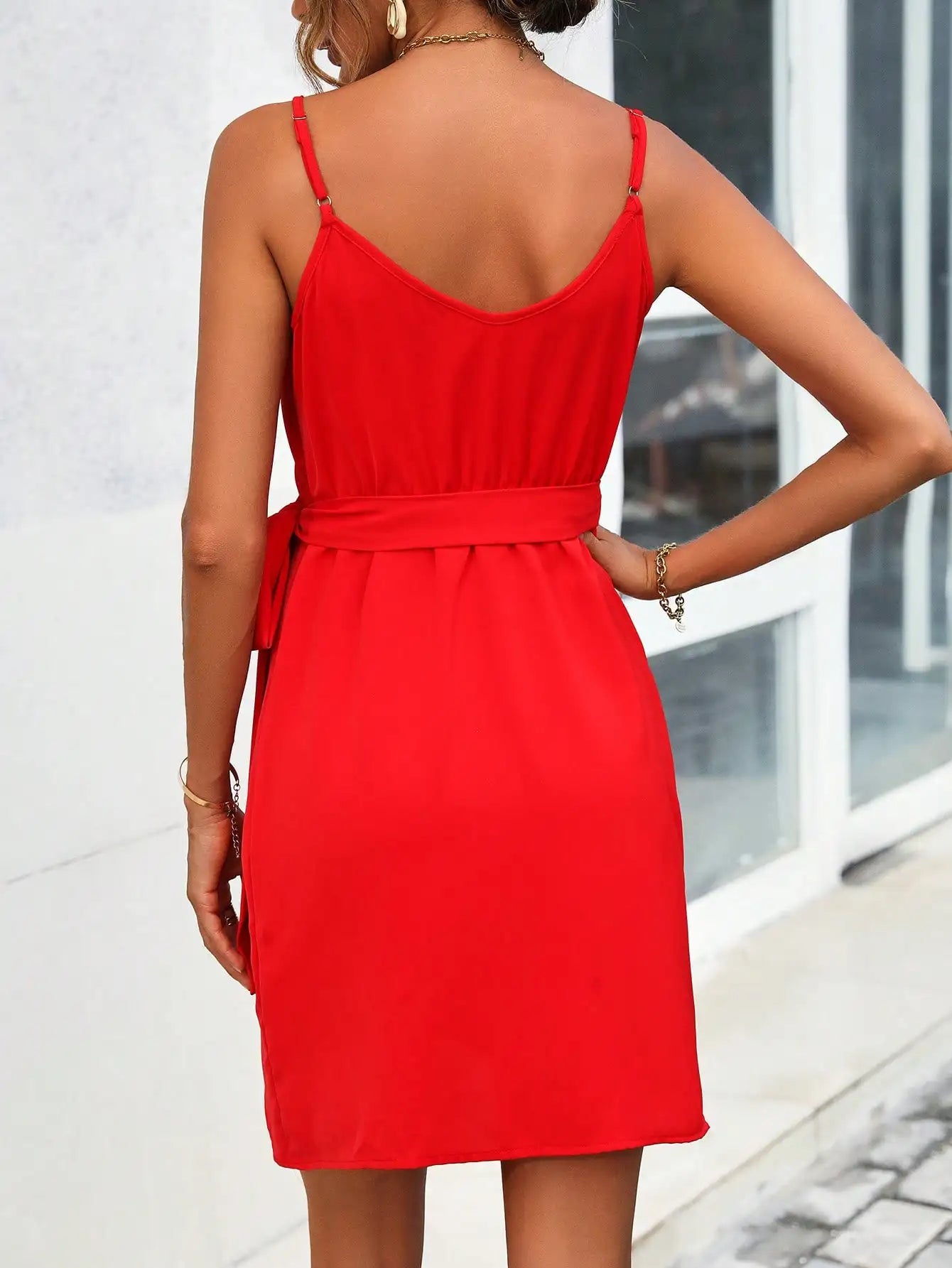 Cross border European and American fashion sexy V-neck dress