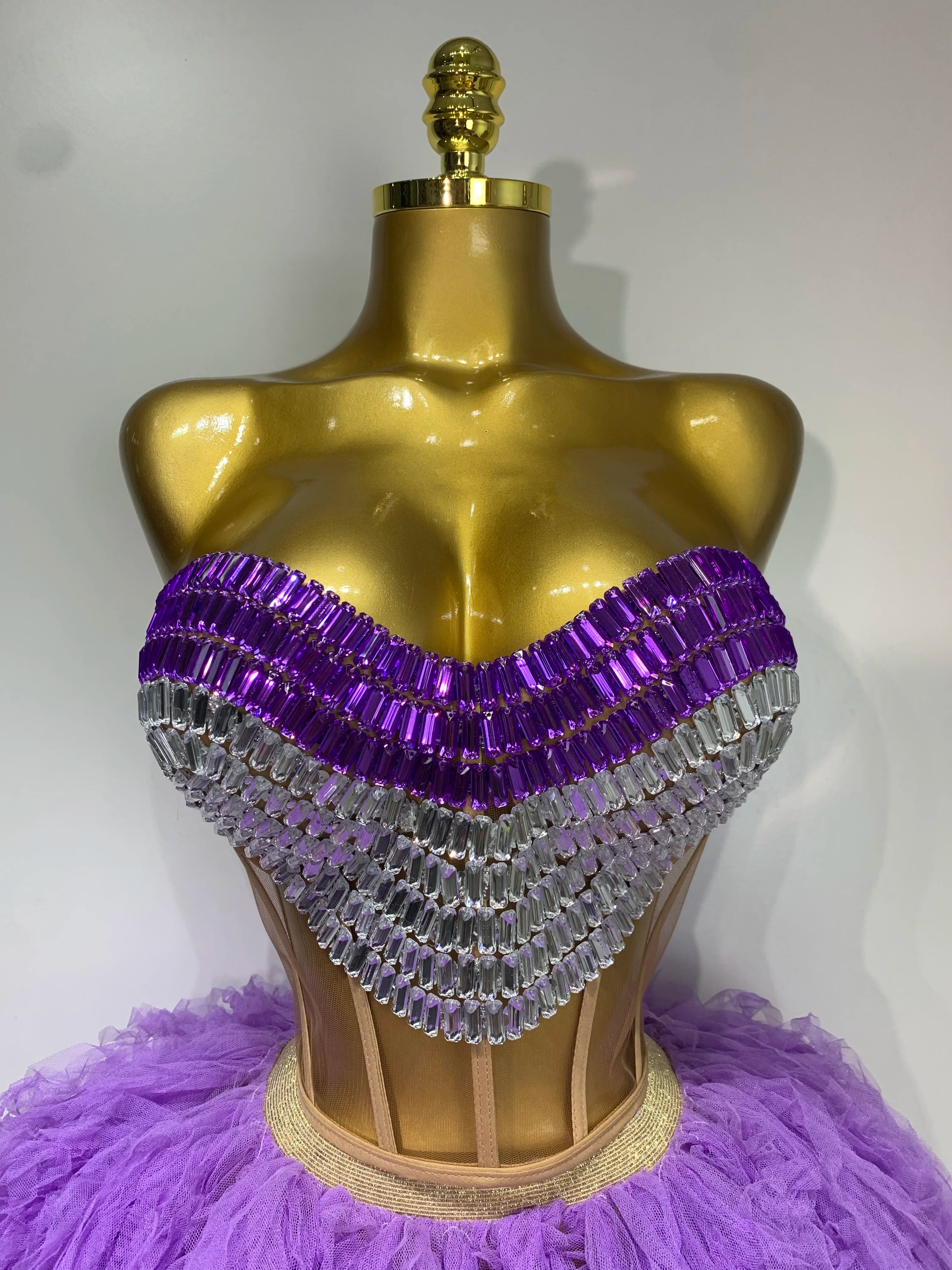 Sparkly Rhinestones Sexy See Through Blackless Two Pieces Set Women Luxury Birthday Outfit Evening Party Stage Perform Outfit