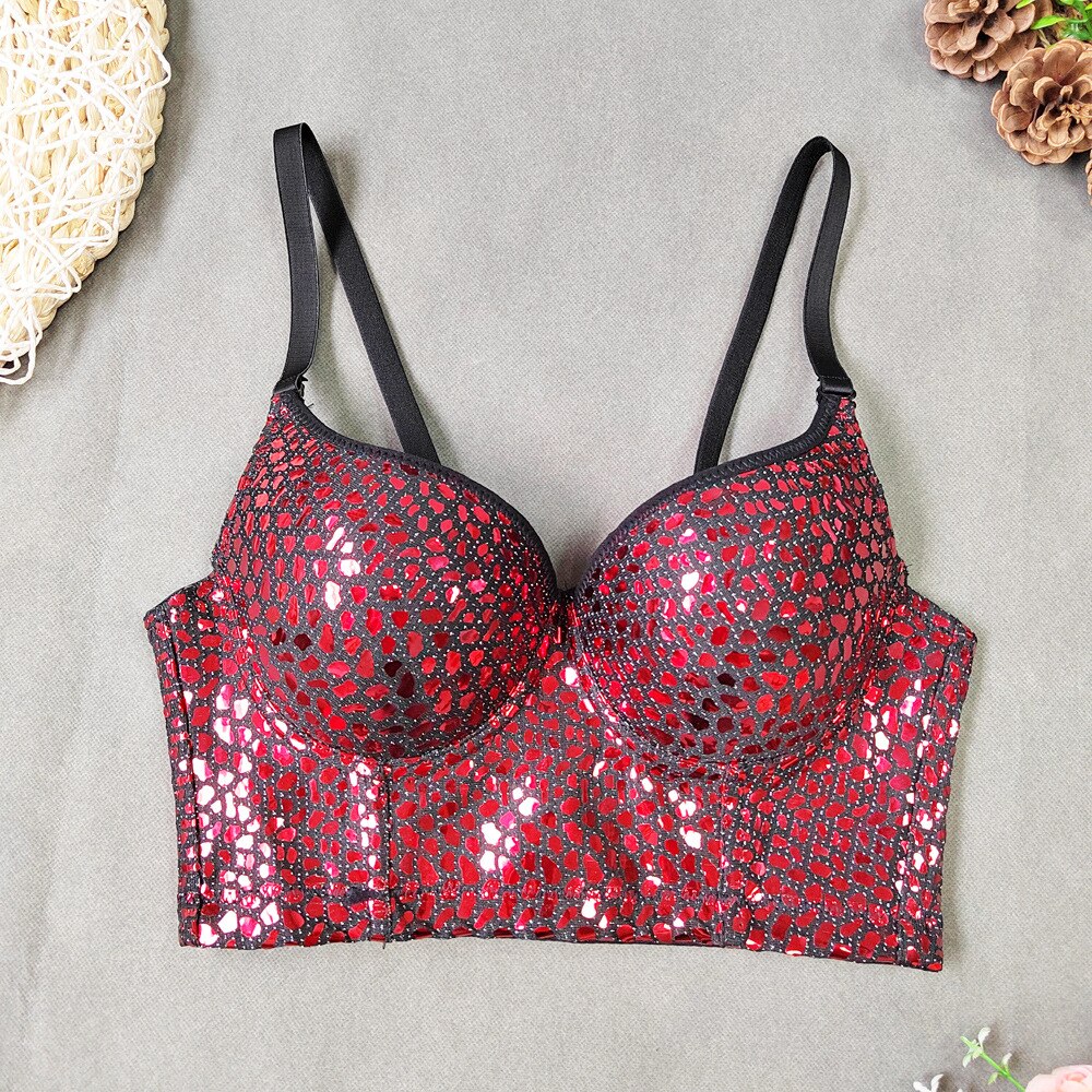 Sexy Trend Sequin Metal Chain Tassel Sling Women's Shiny Personality Rivet Design Slim Camisole Female 2024 Summer red