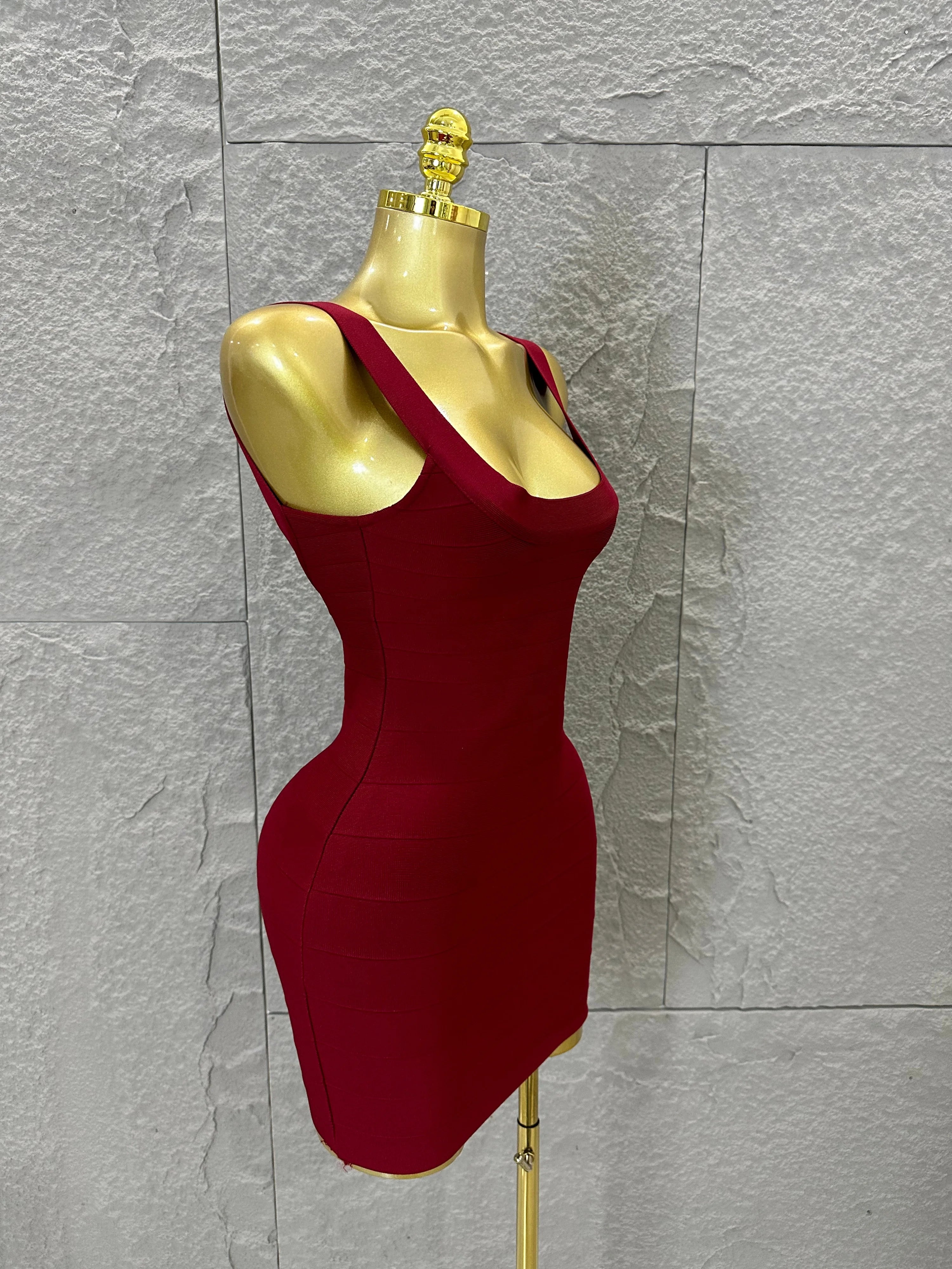 Elegant White Bandage Mini Dress Women Sexy Scoop Neck Sleeveless Bodycon Evening Party Cocktail Party Costume