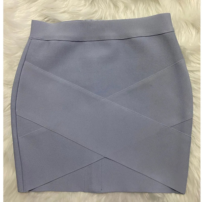 Ladies Rayon Black Thick Rayon Pencil Bandage Skirt Cute Mini Skirt GRAY