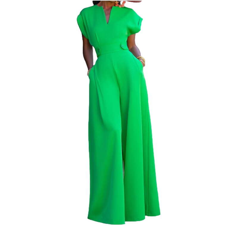 Yeezzi Female Elegant Party Jumpsuit Fashion Cap Sleeve Solid Color Wide Leg Summer Jumpsuits For Women 2024 New
