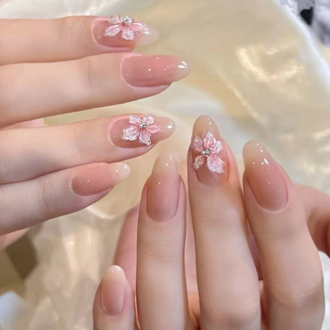 24pcs Sweet Pink Press on Nails with Bow Lipstick Print French Fake Nail Tips Wearable Detachable Ins Simple Korean False Nails style 5